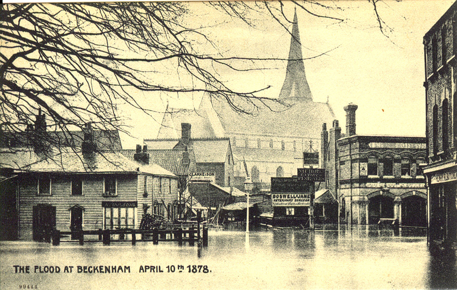 The flood at Beckenham, 10 April 1878